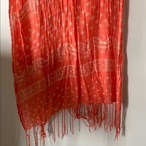 Orange Paisley print scarf